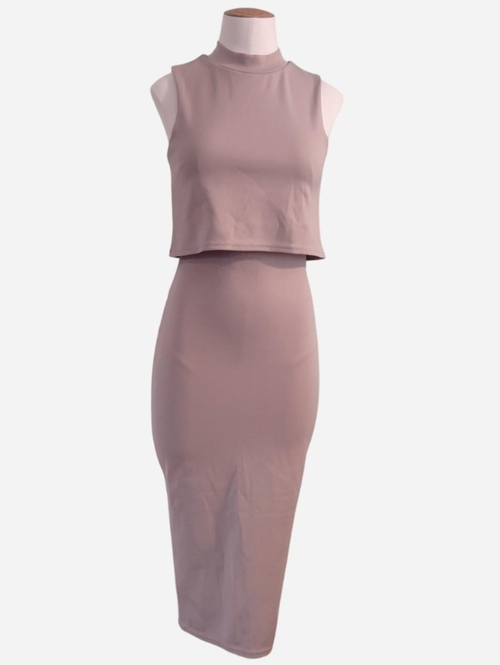 Boohoo Mauve Pencil Midi Skirt